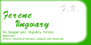 ferenc ungvary business card