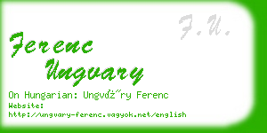 ferenc ungvary business card